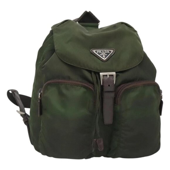 PRADA Backpack Nylon Green Silver - Picture 1 of 15